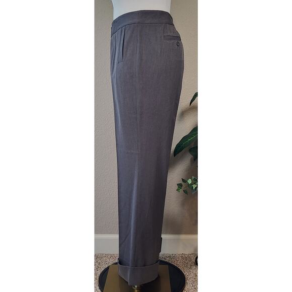 RAFAELLA Cuffed Straight Leg Gray Stretch Slacks - Size 16W - Picture 4 of 12